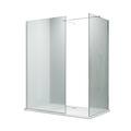 ELEGANT 1500X900mm Frosted Chrome Fittings Glass Easy Clean Walk-In Shower Enclosure (Inc Shower Panels + Stone Resin Tray + Waste)
