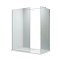 ELEGANT 1200X900mm Frosted Chrome Fittings Glass Easy Clean Walk-In Shower Enclosure (Inc Shower Panels + Stone Resin Tray + Waste)