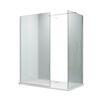 ELEGANT 1200X800mm Frosted Chrome Fittings Glass Easy Clean Walk-In Shower Enclosure (Inc Shower Panels + Stone Resin Tray + Waste)