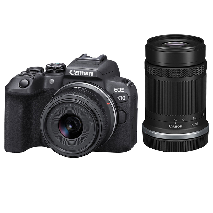 Canon EOS R10 Mirrorless Camera with RF-S 18-45mm and RF-S 55-210mm STM Lenses