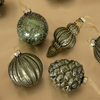 12 Piece Green Glass Bauble Collection