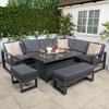 Bracken Outdoors Portland Aluminium Corner Garden Furniture Set with Fire Pit Table, Early February 2026