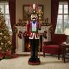6. 5ft Traditional Christmas Red Giant Nutcracker with Multi LED Lights
