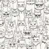 Cats Colour-Me Wallpaper Black / White Holden 14070