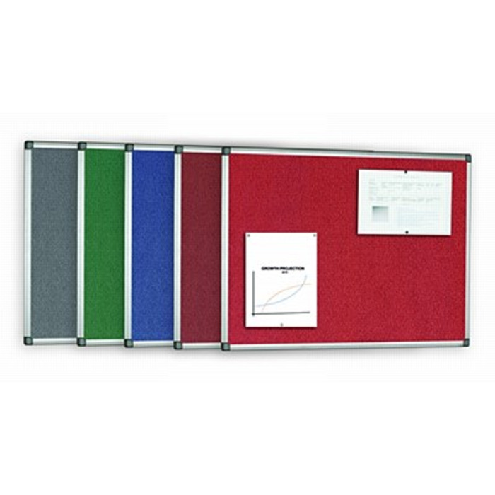 Bi-Office Felt Noticeboard Alu Frame 600 x 450mm Grey