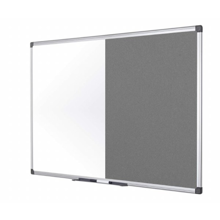 Bi-Office Combi Magnetic Drywipe/Grey Felt Board 1200 x 900mm