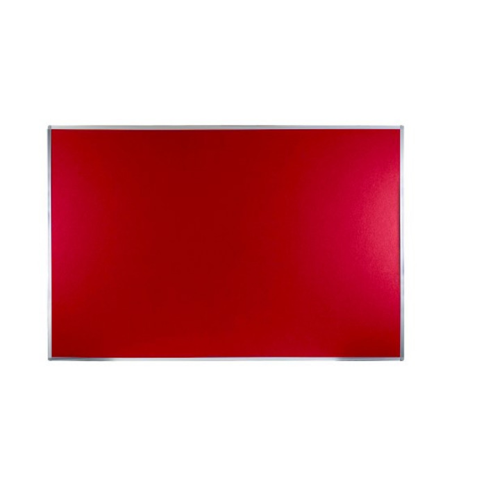 Boards Direct Felt Noticeboard Aluminium Frame 1800 x 1200mm RED