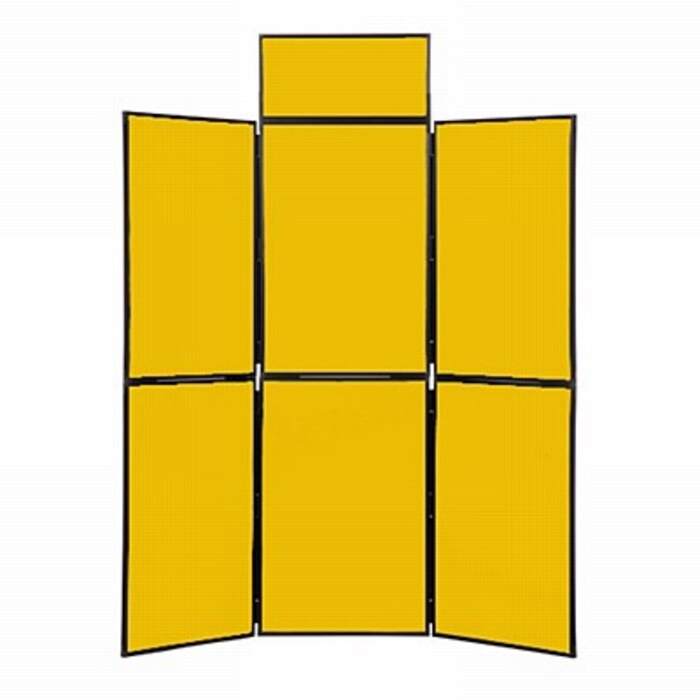 6 Panel Folding Display Stand Black Frame/Yellow Fabric
