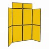 8 Panel Folding Display Stand Black Frame/Yellow Fabric