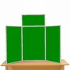 3 Panel Maxi Desk Top Display Stand Grey Frame/Green Fabric