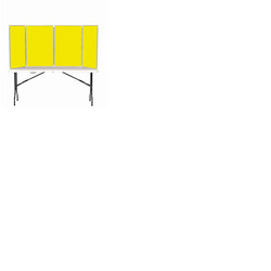 4 Panel Maxi Desk Top Display Stand Grey Frame/Yellow Fabric