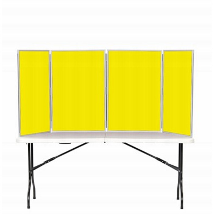 4 Panel Maxi Desk Top Display Stand Grey Frame/Yellow Fabric