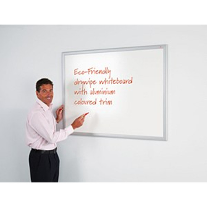 WriteOn Eco-Friendly Whiteboard 1200 x 1200mm Aluminium Effect frame