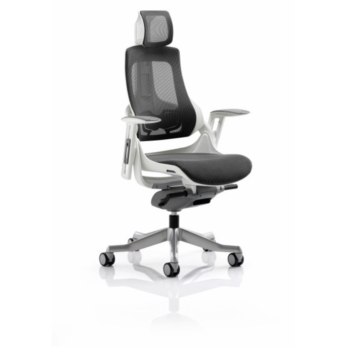 Zure Executive Chair with Headrest Charcoal Mesh
