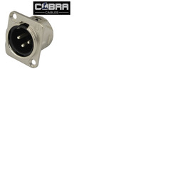 XLR Panel Socket Male 3 Pin - Universal "D" Size Fitting