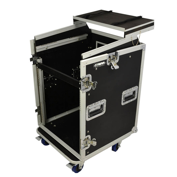 12U + 10U Rack Case with Laptop Shelf & Side Table