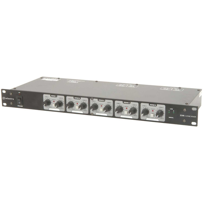 5 Stereo Zone Distribution Mixer - 2 Input 5 Outputs - Balanced In & Out