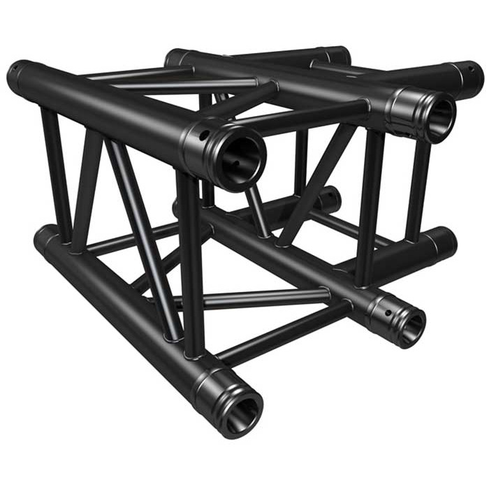 Black Quad Trussing 290 Corner T Piece Prolyte H30 Compatible