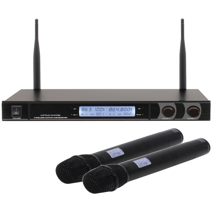 Twin UHF Handheld Radio Microphone System (863. 1Mhz/864. 8Mhz)