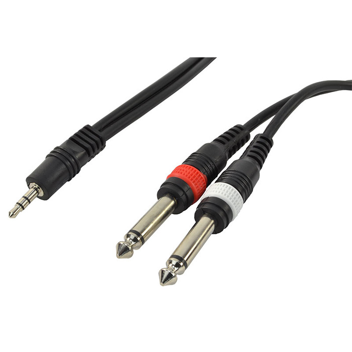 2 x 1/4" Jack (Mono) to 3. 5mm Stereo Jack Cable 3m