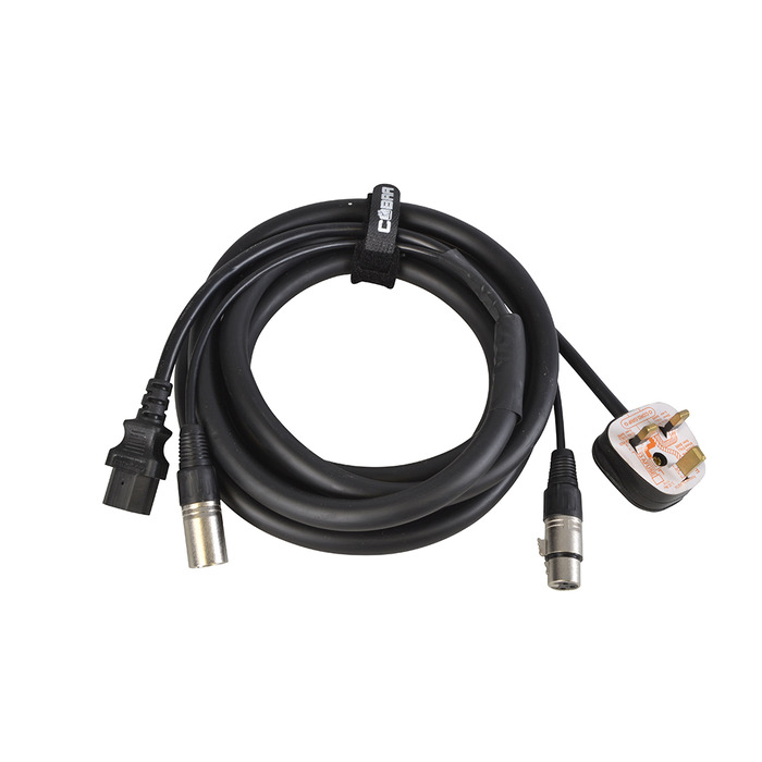Combined Audio and Power Cable with XLR's and 13 amp Plug 3 Metres