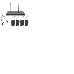 Quad UHF Beltpack Mic System with Headset and Lapel Mics