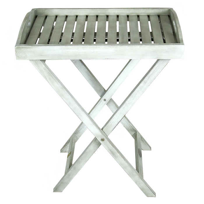 FSC® 100% Certified Acacia White Washed Wooden Butler Tray