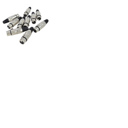 XLR Female 3 Pin Connectors Pack of 10 Metal Body For Professional Audio
