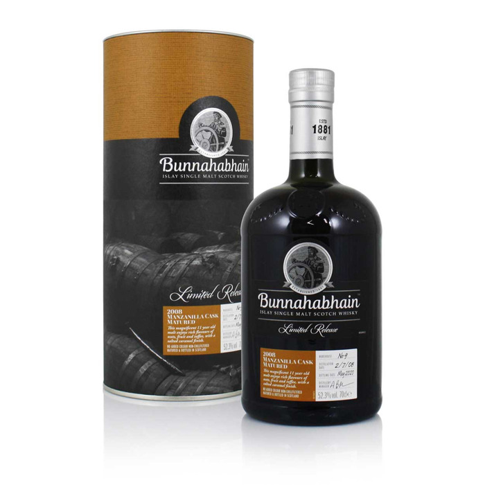 Bunnahabhain 2008 11 Year Old, Manzanilla Cask 52. 3%