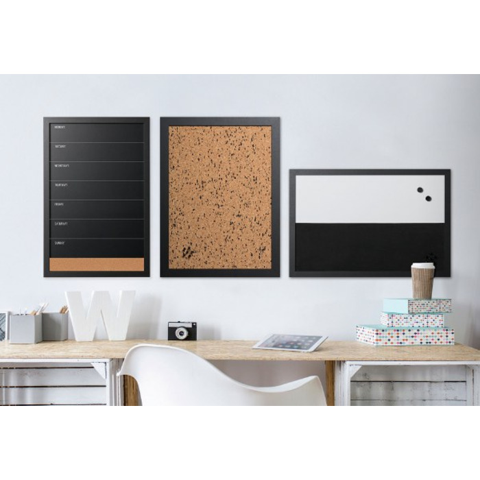 Bi-Office Black & White Message Boards Set