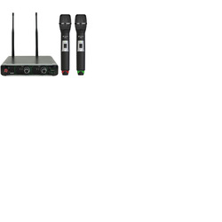 Dual UHF Handheld Microphone System with Receiver - 863. 42 & 864. 3MHz