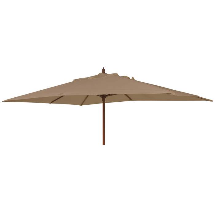 Alexander Rose 3m x 2m Hardwood Rectangular Garden Parasol - Taupe