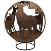 Garden Fire Ball 90cm Stag Design with Rust Finish