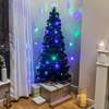 Multicoloured Fibre Optic Black Christmas Tree 2ft to 6ft with LED lights, 5ft