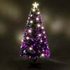 Green Fibre Optic Christmas Tree 2ft to 6ft with Warm White LED Xmas Lights, 4ft