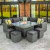 Bracken Outdoors Dakota Casual Dining Square Corner Sofa Fire Pit Garden Furniture Set