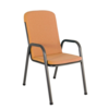 Alexander Rose Portofino 6 Seater Metal Garden Furniture Set with 1. 5m Round Table and High Back Armchairs, With Ochre Cushions