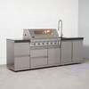 Draco Grills 6 Burner BBQ Modular Outdoor Kitchen with Double Drawers and Sink Unit, Without Granite Side Panels
