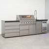 Draco Grills 6 Burner BBQ Modular Outdoor Kitchen with Quad Drawer and Single Fridge and Sink Unit, Mid March 2026