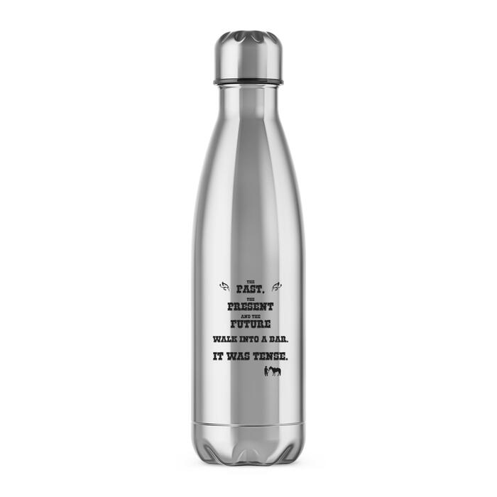 The Past, The Present & The Future Water Bottle - Silver, One