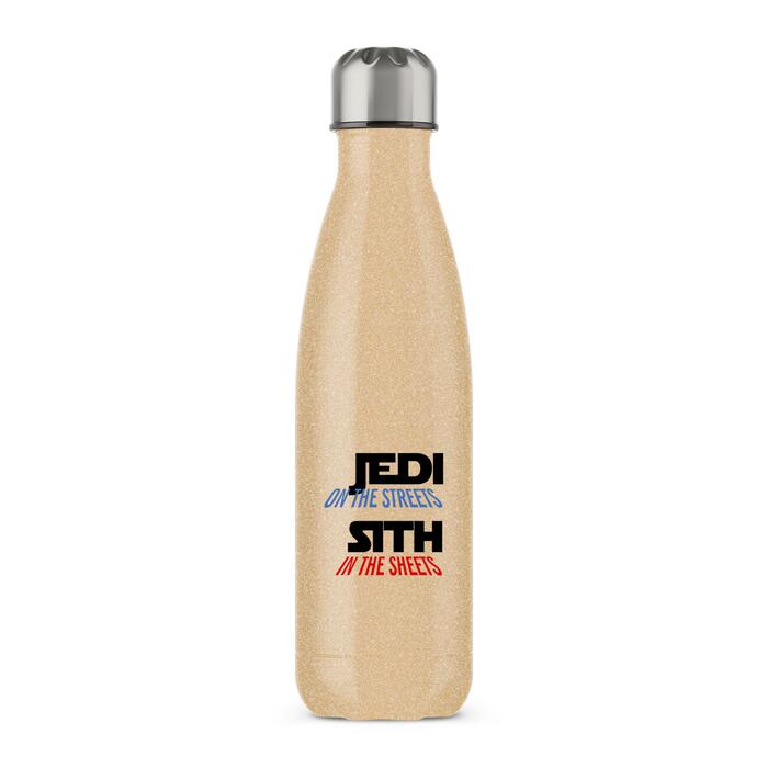 Jedi On the Streets Water Bottle - Gold Glitter, One