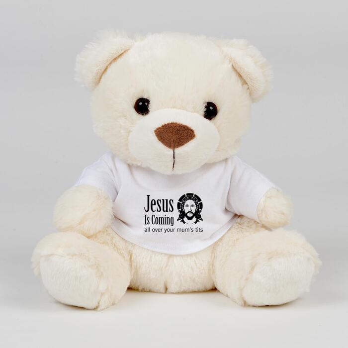 Jesus Is Coming Swear Bear - Cream, Medium