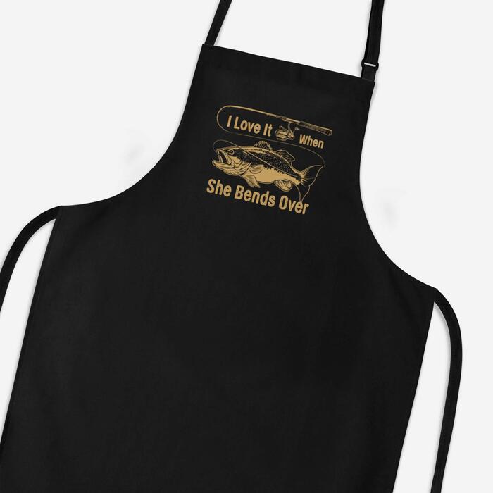 I Love It When She Bends Over Apron - Black, One