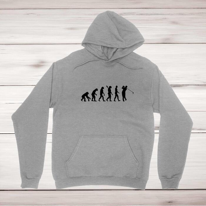 Evolution Of A Golfer Hoodie - Grey, 2XL