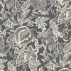 Mae Painted Jungle Leaves Wallpaper Charcoal Grandeco 171803