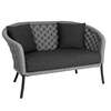Alexander Rose Light Grey Cordial 2 Seater Curved Sofa with Cushion, Grafito