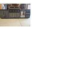 Ex Display Draco Grills Fusion 6 Burner Black Outdoor Kitchen with Single Fridge and Double Cupboard