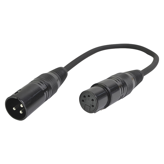 DMX Adaptor Lead 5 Pin XLR Female to 3 Pin XLR Male 20cm