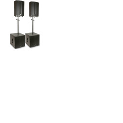 FBT ProMaxX Active PA System 3200W, ProMaxX 112A, SUBline115SA, Bags & Poles