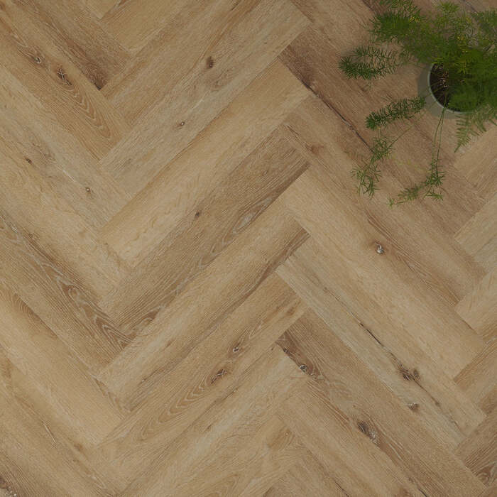 Lusso Portofino Herringbone Voyager Oak Glue Down LVT Vinyl Flooring